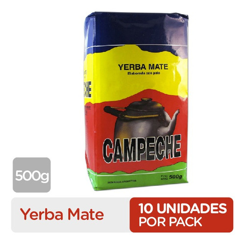 Yerba Mate Campeche 10 Unidades X 500g+regalo Sorpresa