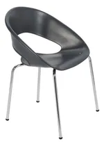 Comprar Silla One Cromada Sillón Patas Apilable De Diseño Baires 4 Estructura De La Silla Patas Cromadas Asiento Asiento Plástico Gris Diseño De La Tela No Tiene Tela