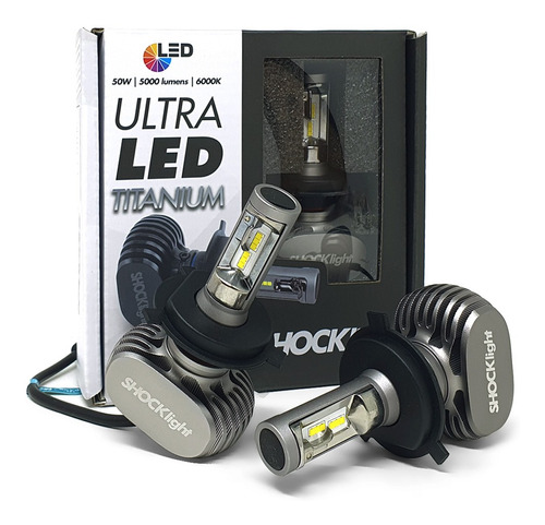 Par Lâmpadas H4 Alto Baixo Del Rei Ultra Led Shocklight