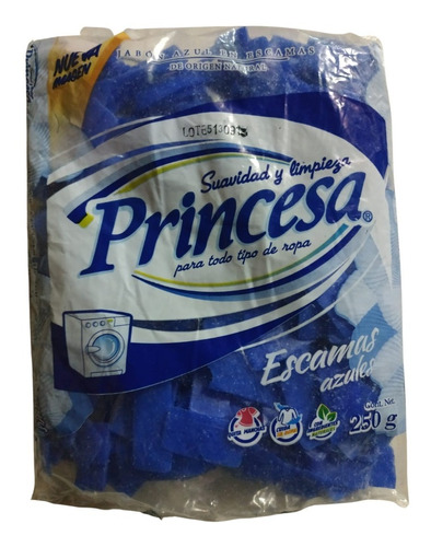 1 Bolsa De Jabón Escamas Azules Princesa 250g  Yucateco