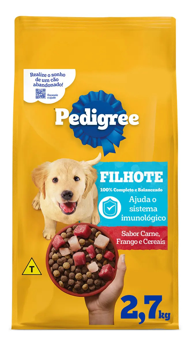 Ração Pedigree Carne Frango e Cereais Cães Filhotes 2,7 kg