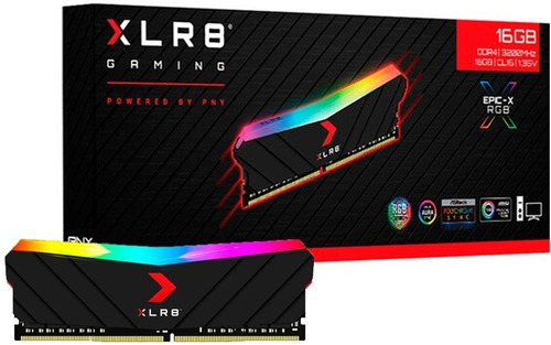 Imagem 1 de 2 de Memória Ram Xrl8 Gamer Rgb Pny 16gb 3200mhz Ddr4