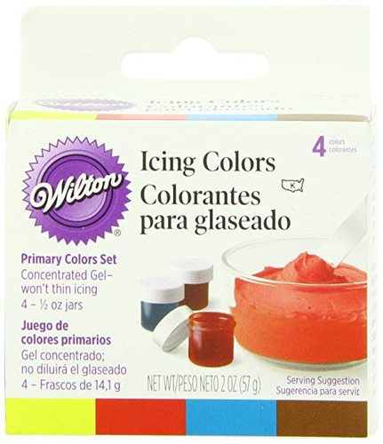 Wilton Colores Primarios De Formación De Hielo, Juego De 4