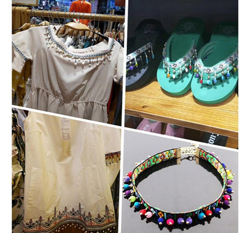 Tela De Encaje Bohemio Con Flecos De Cobre