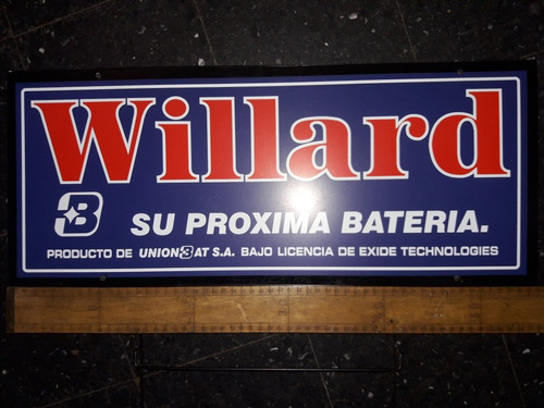 Cartel De Chapa De Baterias Williard Con Soporte