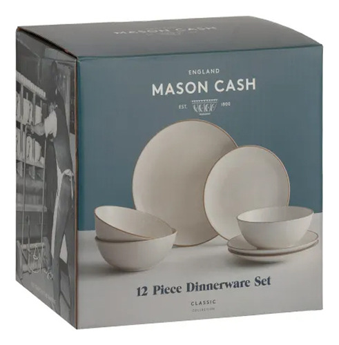 Set De Loza Vajilla 12 Piezas Crema Mason Cash Classic Collection