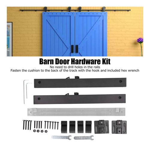 Kit De Herrajes Para Puertas De Granero, 2 Piezas, Mecanismo