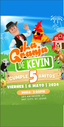 Lona Cumpleaños La Granja De Zenon De 1x2 Personalizada