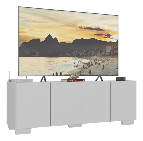 Rack Para Tv Até 50 4 Portas Multimóveis Mp1072 Cor Branco