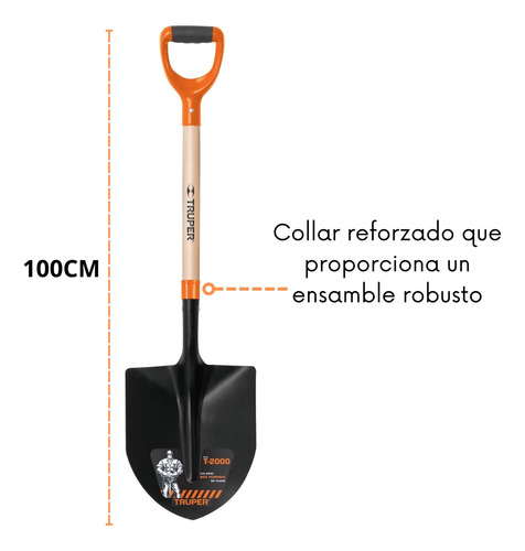 Lampa Cuchara Pala Mango De Madera Truper
