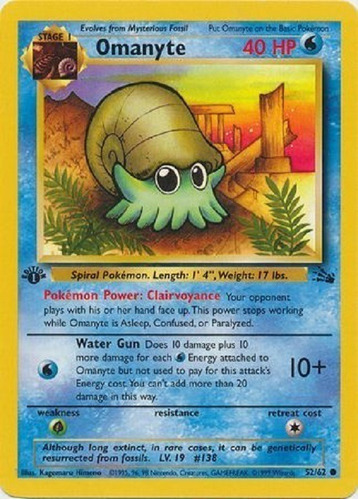 Omanyte 52/62 Comun Pokemon Tcg