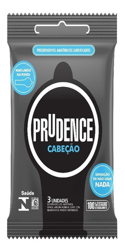 Preservativo Lubrificado Cabeção Prudence Pacote 3 Unidades