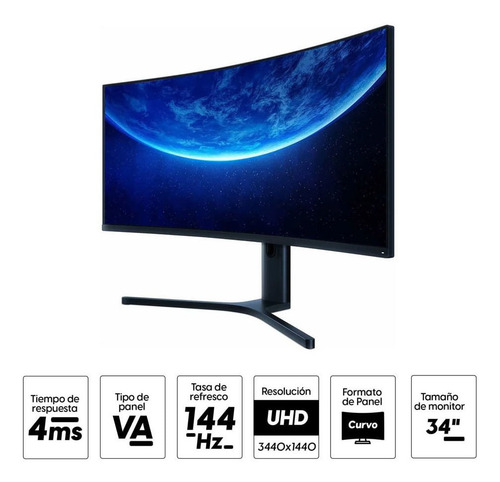 Imagen 2 de 8 de Monitor Gamer Curvo 34 Xiaomi Mi Curved Va (reempacado)