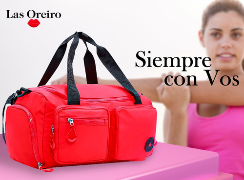 Imagen 8 de 10 de Bolso De Mujer Deportivo Las Oreiro Viaje Gym Reforzado New
