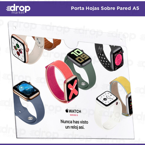 Imagen 2 de 5 de Porta Hojas A5 15x21 Sobre Pared Pet Tipo Acrílico X 1 U.