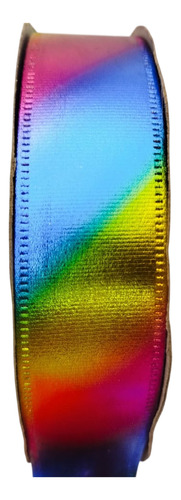 Fita Multicolor Metálica Dupla Face Rolo 40 Mt - Larg 38mm