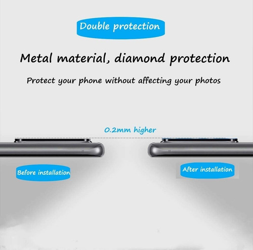 Imagen 4 de 10 de Protector Lente De Camara Galaxy S20 / S20 Plus / S20 Ultra