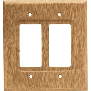 64654 Wood Square Double Decorator Wall Plate / Switch ...