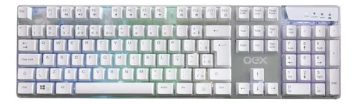 Teclado gamer OEX Prismatic TC205 QWERTY português Brasil cor branco com luz 6 cores Menor preço em Teclado gamer OEX Prismatic TC205 QWERTY português Brasil cor branco com luz 6 cores