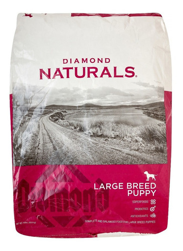 Alimento Diamond Naturals Large Breed Puppy para perro cachorro de raza grande sabor cordero y arroz en bolsa de 18.14kg