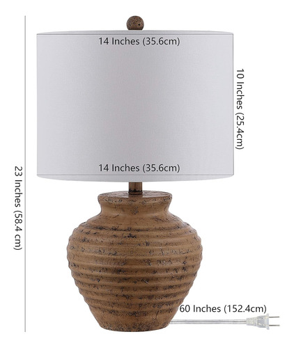 Lighting Collection Kamryn - Lámpara De Mesa Rústica Marrón