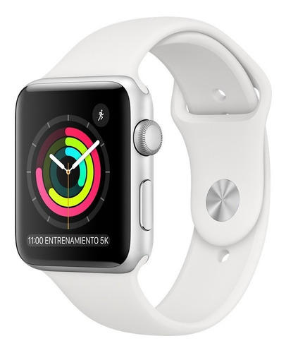 Apple Watch S3, 38mm Silver Aluminium With White Sport Band