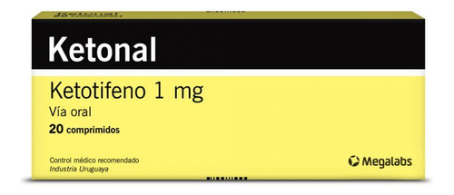 Ketonal® 1mg X 20 Comprimidos | Ketotifeno