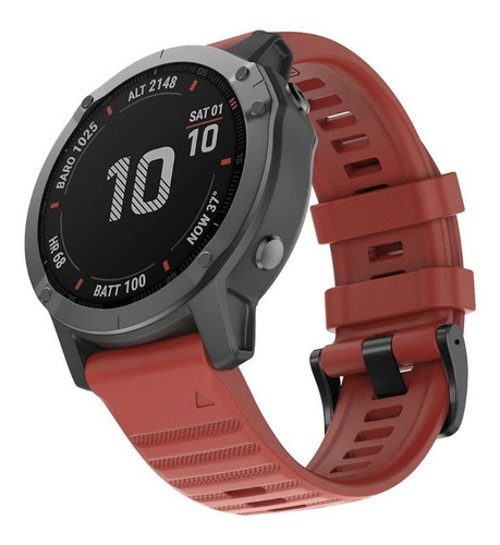 Correa De Reloj Garmin Fenix 6x/fenix5x De 26 Mm - Rojo