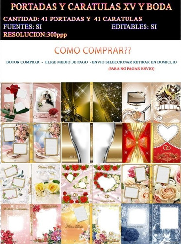 41 Portadas 41 Caratulas Psd Boda Y Xv Años Editables