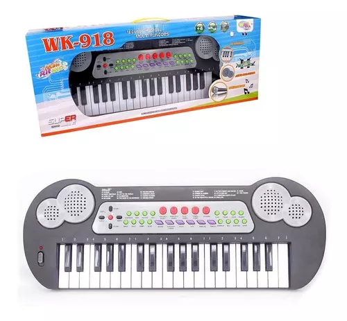 Piano Teclado Infantil Com Microfone Bivolt 54 Tecla Tocamp3