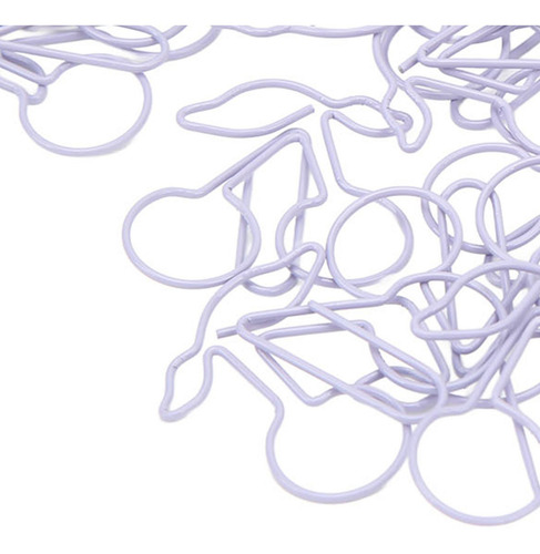 Clip De Papel Con Forma De Cereza, 50 Unidades, Color Morado