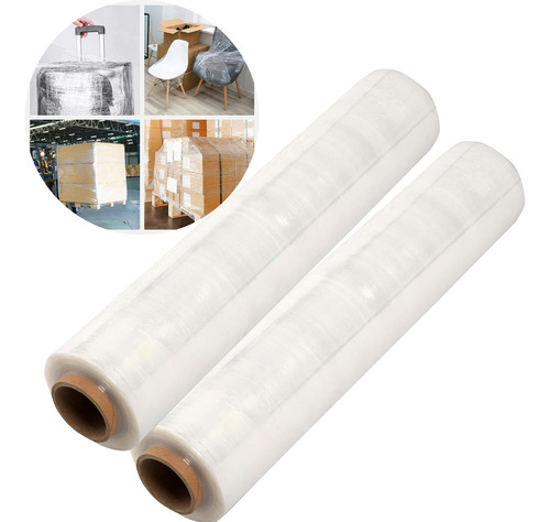 Pack 2x Rollo Plastico Transparente Alusa Embalaje Film 5 Kg