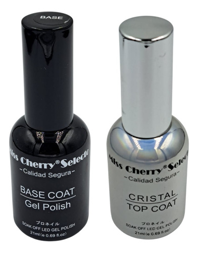 Base Y Top Cristal  Miss Cherry 21ml Para Gel Semipermanente