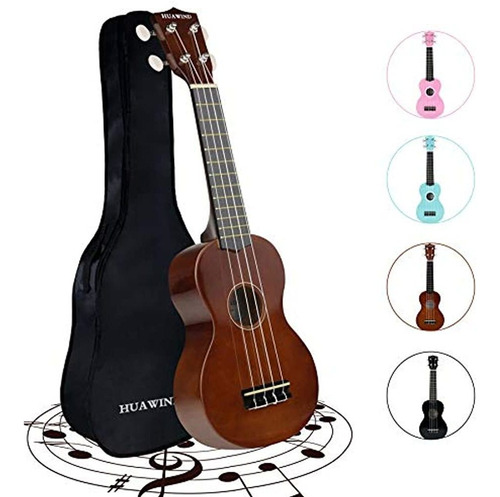 Ukelele Soprano Huawind De 21 Pulgadas Para Principiantes, U