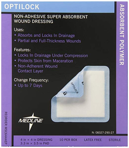 Optilock No Adhesiva Dressing 4  X 4  (caja De 10)