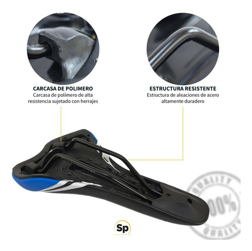 Asiento Negro/azul Vzr Para Bicicleta Ruta / Montaña
