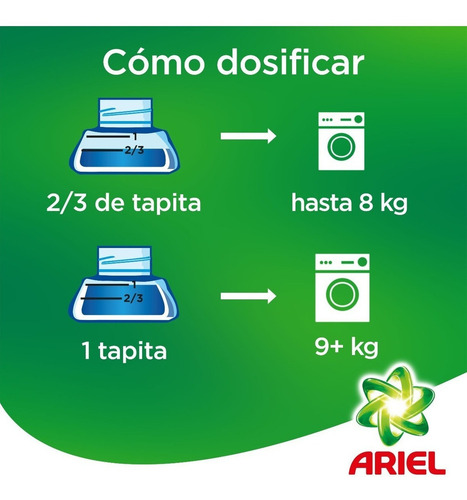Imagen 3 de 9 de Recarga Detergente Líquido Ariel Concentrado 1.2 Litros