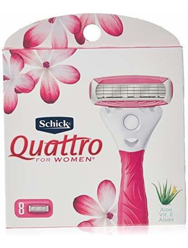 Afeitadoras Schick Quattro Para Mujer, 4 Recambios De Maquin