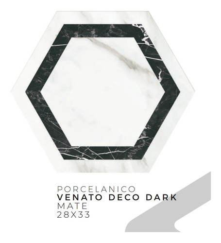 Sto Porcelanato Español Hexagonal Venatodark Blanco 28x33