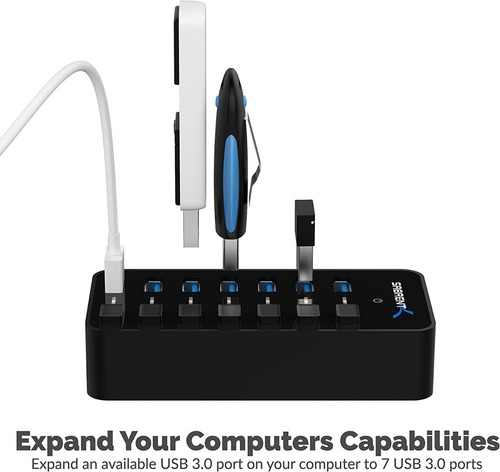 Imagen 4 de 7 de Hub Usb - Sabrent - 7 Port Usb 3.0 - Switch On/off Fuente 3a