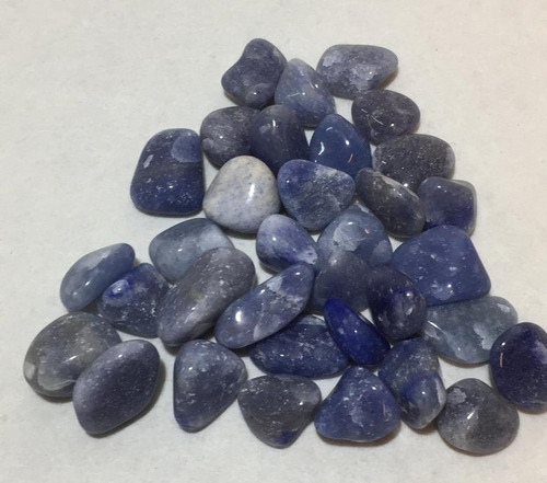 Piedras Semipreciosas Cuarzo Azul Rolado 1.5-2cm 100g