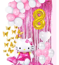 Comprar Set Hello Kitty 36 Piezas Globos Metalizados Sanrio Rosa Y Blanco Hello Kitty