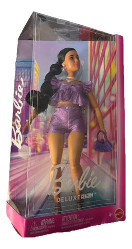 Barbie Deluxe Style #8 In Metallic Purple Top And Shorts
