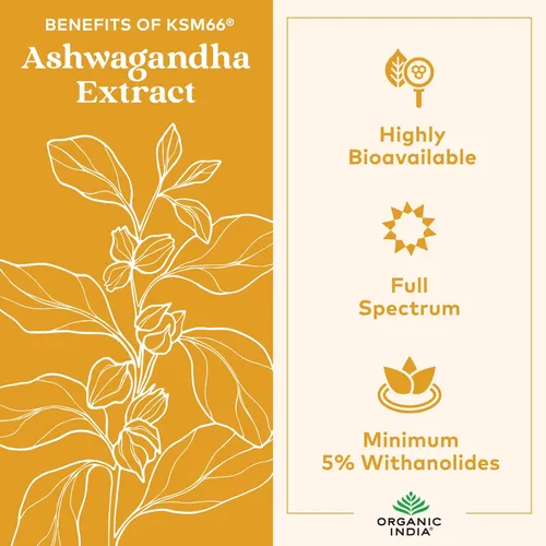 Gomitas Ashwagandha Organic India Para Hombres Y Mujeres - S