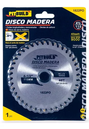 Disco De Sierra Widia 115mm 40 Dientes P/madera Amoladora