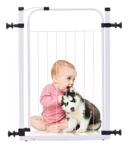 Portao Segurança Pet Grade Proteção 100 A 104cm Cães Bebê Cor Branco