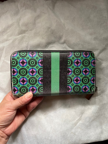 Billetera Jackie Monogram Usada , Desgaste Del Color Verde Musgo Floreado (Usado)