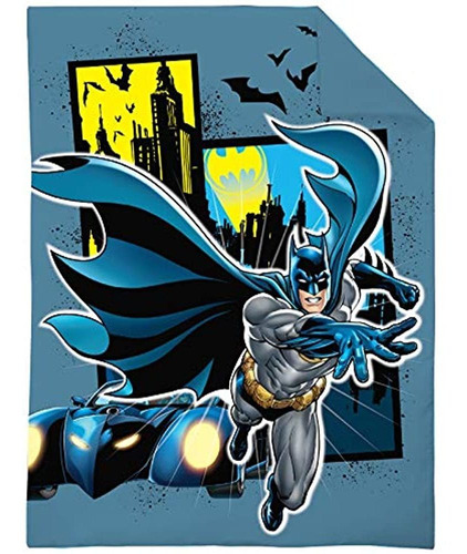 Batman - Azul Amarillo Y Gris Juego De Cama Para Niños Peque