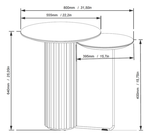 Mesa De Arrime Doble - Side Living - Linea Manhattan
