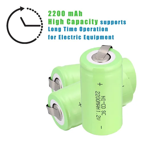Odstore Bateria Recargable 12 V 2200 Mah Nicd Tap Sub C Sc B
